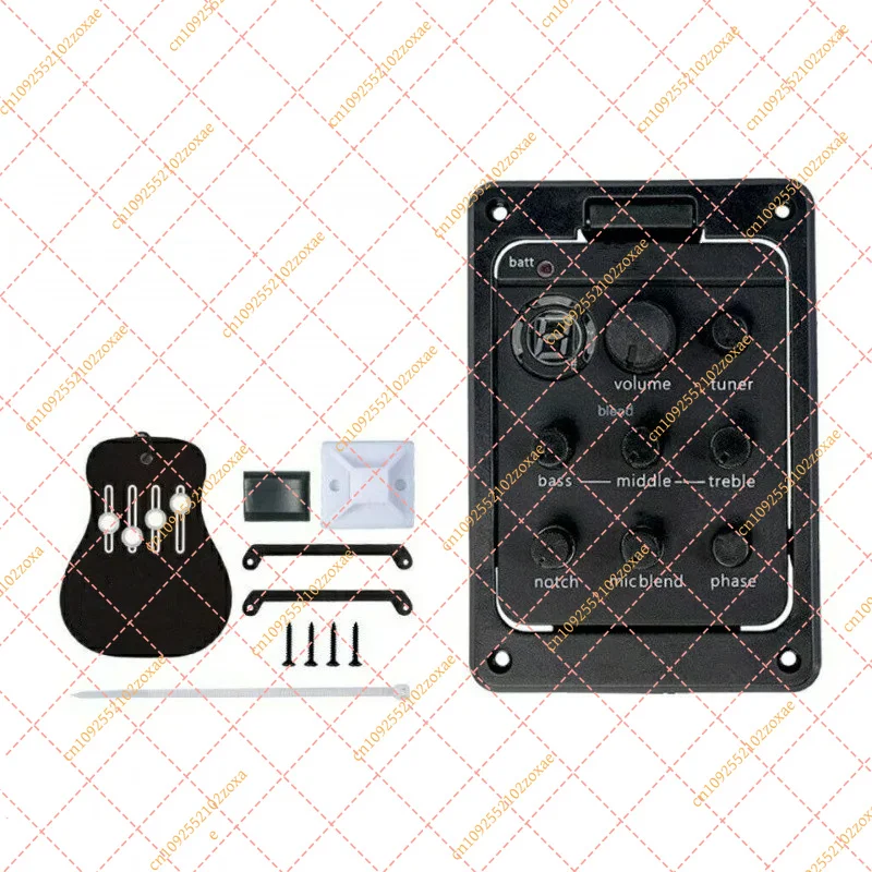 Acoustic Guitar Pickup with Tuner & Preamp, 4-Band EQ Mic Blend Piezo Pickup for Guitar, Musical Instrument Accessories