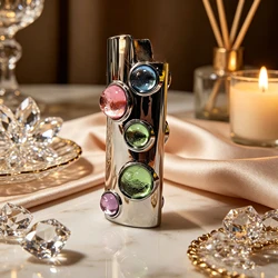 Series  French BIC Large Size J6 Metal Holder Standard Max Size Metal Case Blingbling Crystal-Encrusted  Cover Sleeve for BIC J6