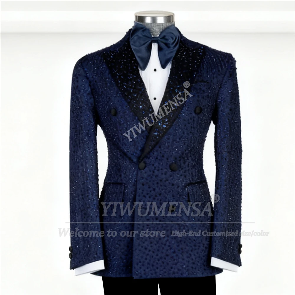 الرائعة مطرز بلورات العريس الزفاف Sutis سليم صالح واحدة الصدر حفلة موسيقية الحلل قطع تصميم 2 قطعة مجموعات العريس البدلات الرسمية