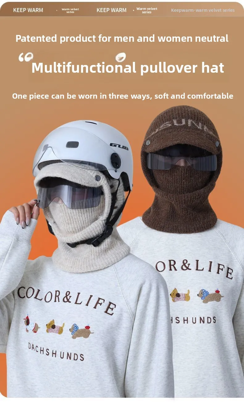Men Heavy Duty Winter Trapper Hat Thermal Windproof Insulated Fleece Lined Riding Biking E Bike Outdoor Face Cover Protection