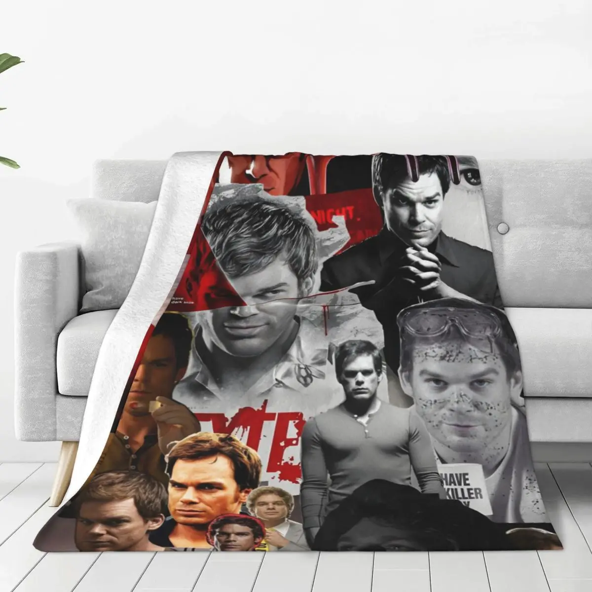 Custom 3D Printed Dexter Morgan Blankets Breathable Soft Flannel Autumn Movie Throw Blanket for Couch Outdoor Bed