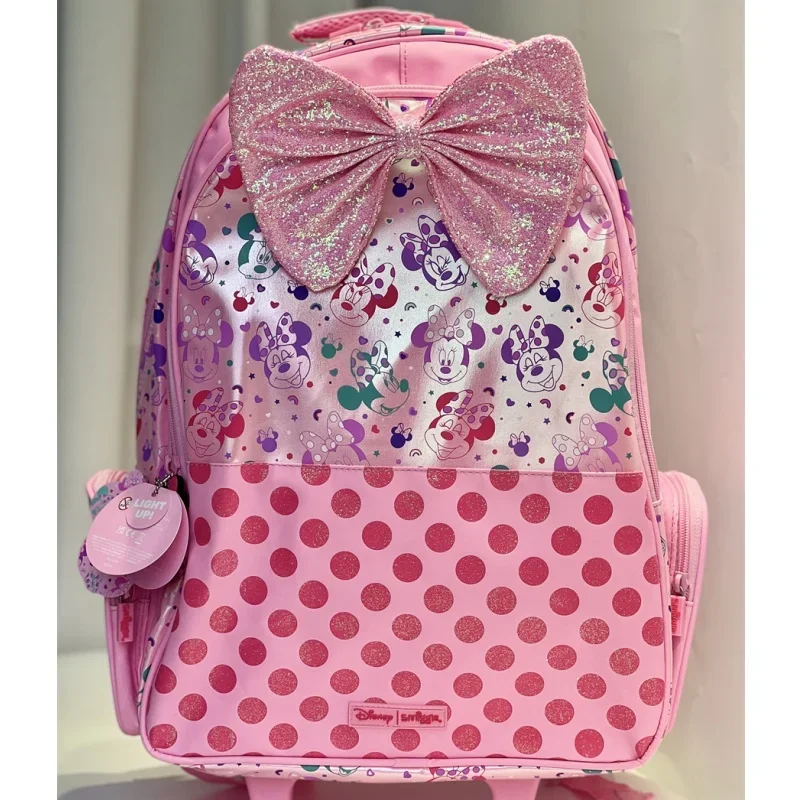 Prawdziwa Australia Disney Smiggle Minnie dzieci torba szkolna portfel torba na Lunch plecak kubek na wodę dziewczynka prezent dla studentów