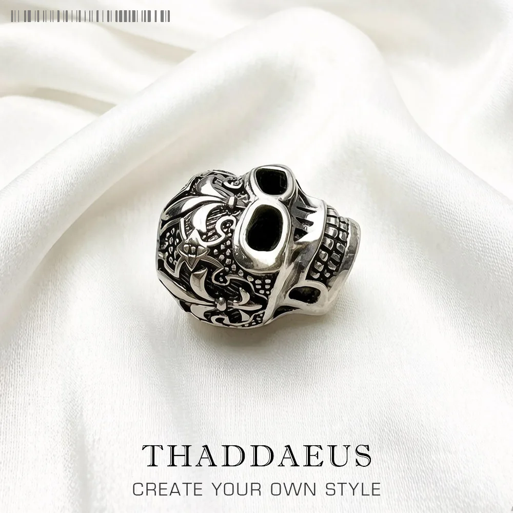 Koraliki Fleur-de-lis Lily Skull Rebel Street 925 Silver Europe Karma Biżuteria Akcesoria