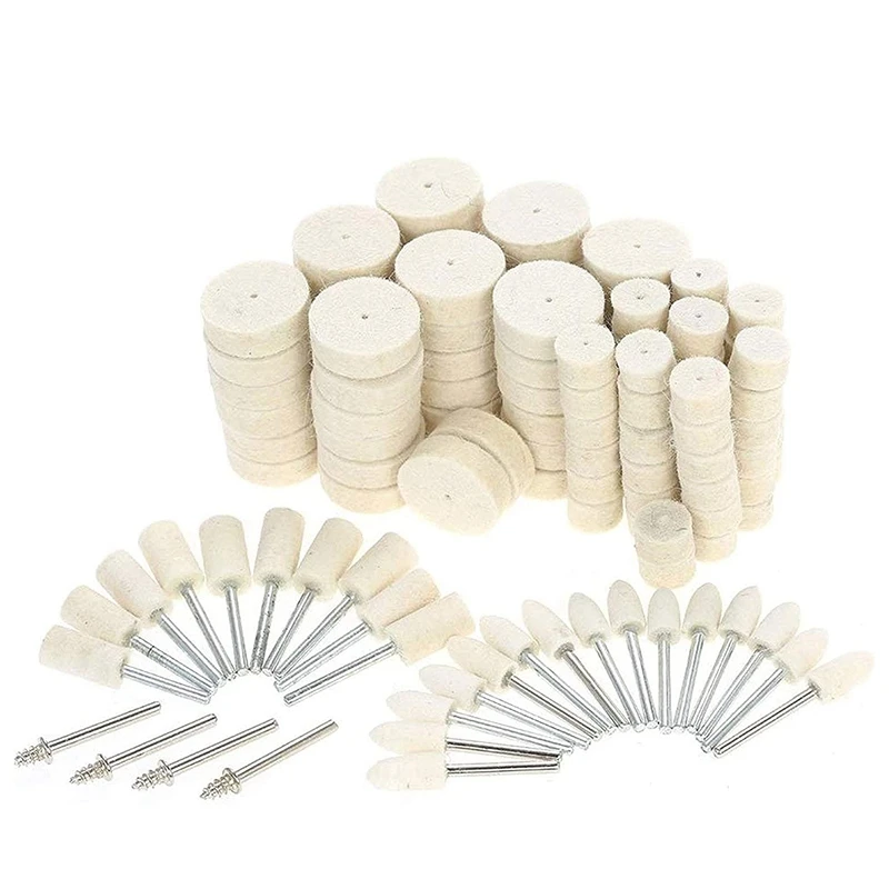 

129PCS Felt Polishing Wheel Set Buffing Grinding Pad Rotary Tool With Replacement Shank Wheels For Glass Metal Jewelry