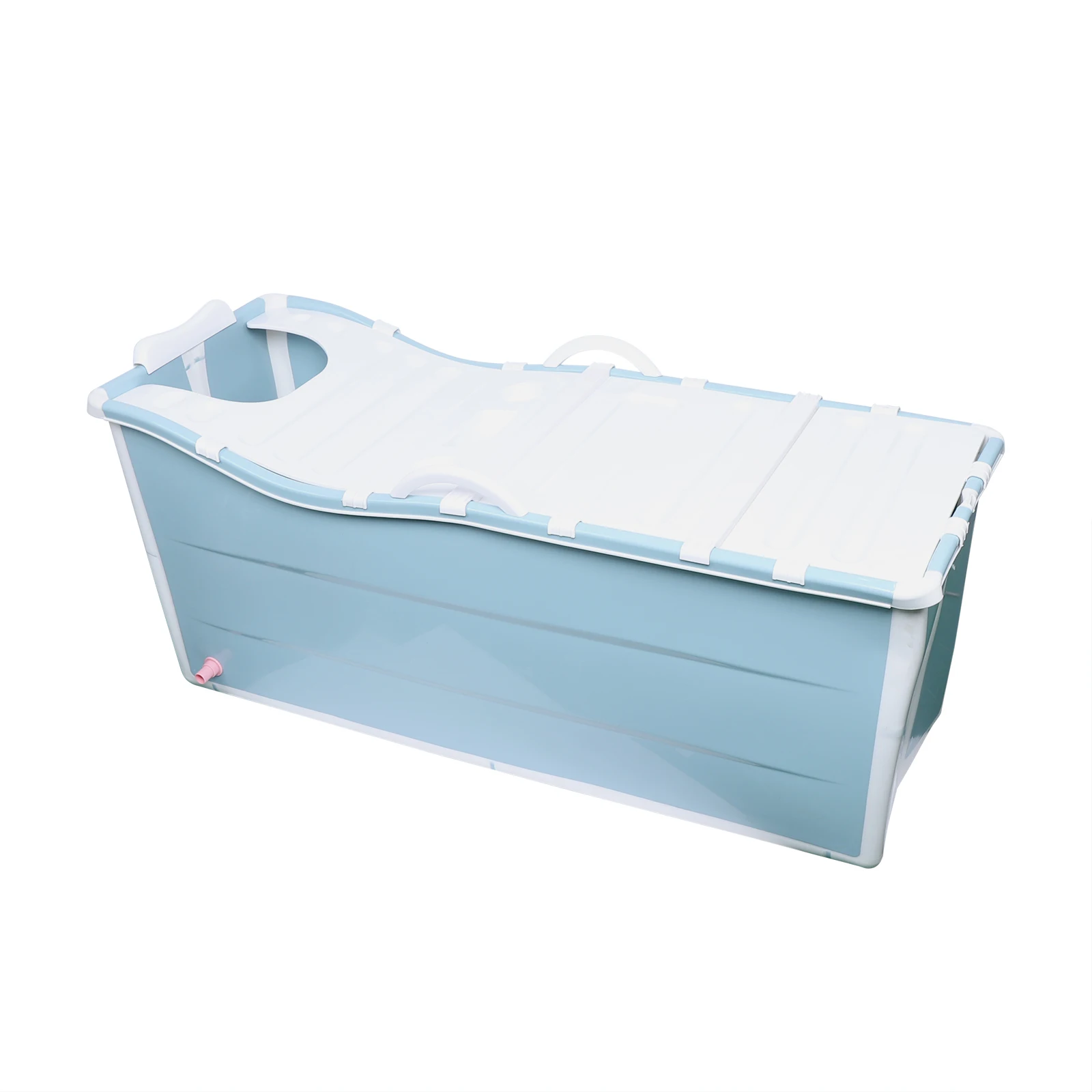 Portable Bathtub for Adults Folding Bath Soaking Tub with Cover Heat Preservation Large Collapsible Bathtub for Dormitory