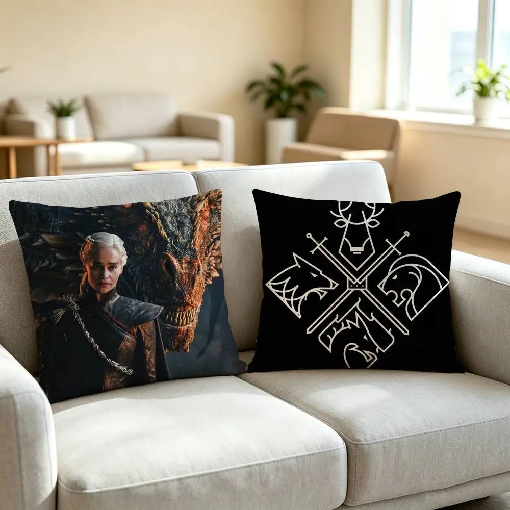 T-TV Series Game of Thrones  Pillow Case Square Double-Sided Sofa Cushion Cover Bedroom Bedside Pillow
