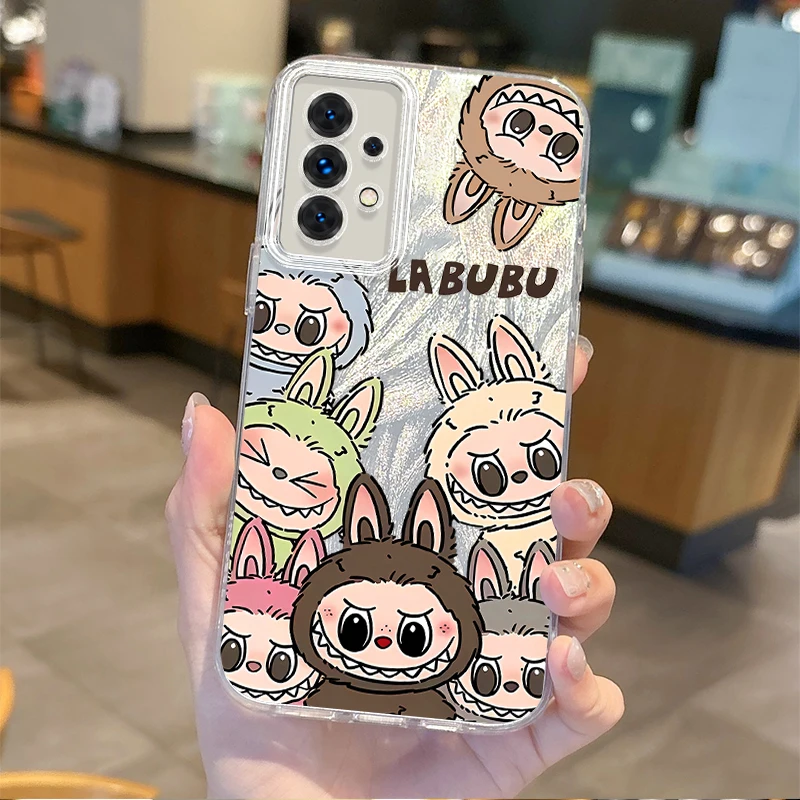 Cute Labubu Cartoon Phone Case for Samsung Galaxy A35 A34 A33 A32 A31 A30 A25 A24 A23 A22 A21 A20 A16 A15 A06 Hard Gradient Case