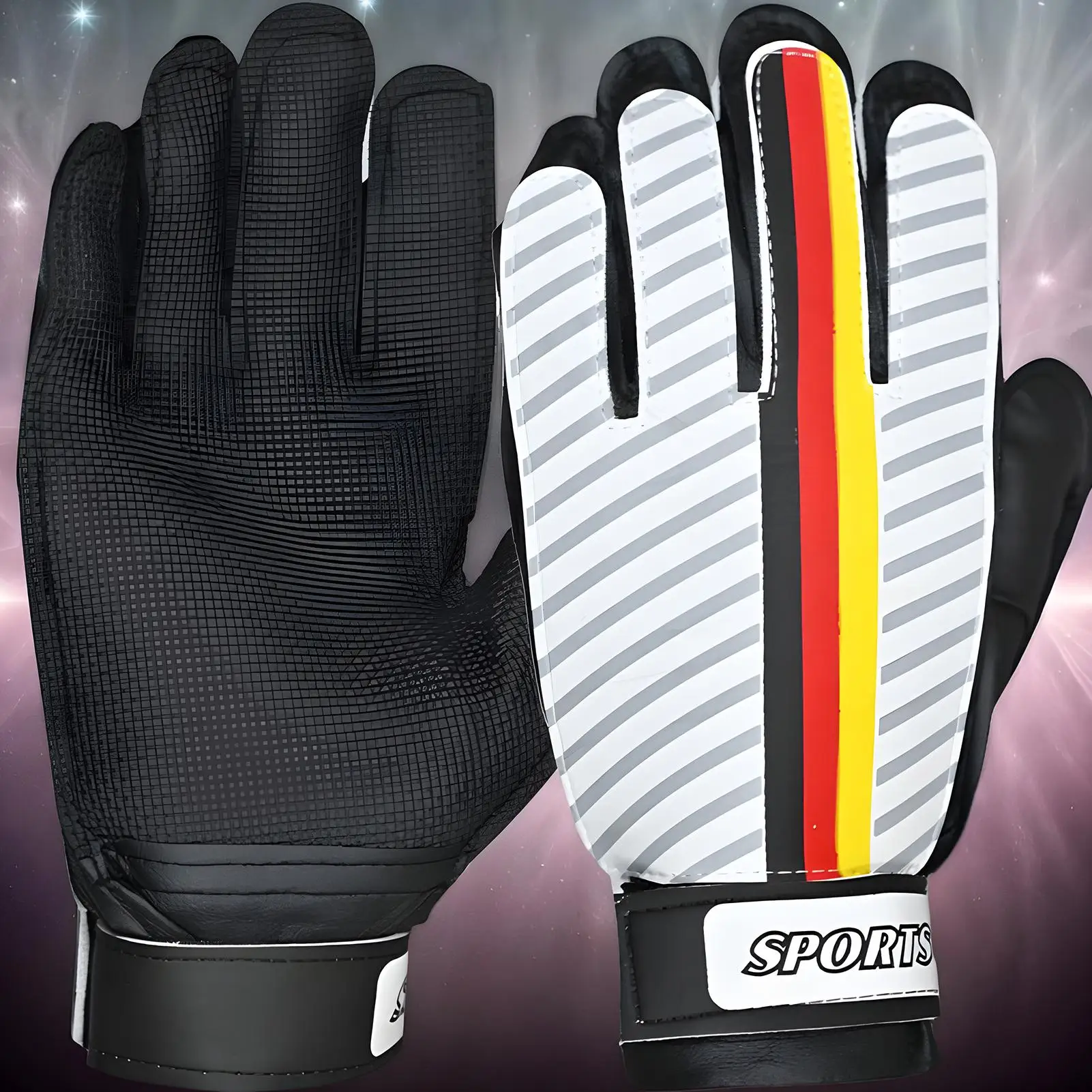 قفازات حارس المرمى زوج واحد من قفازات حارس المرمى للشباب، ملحقات تدريب لاعب كرة القدم الرياضية القابلة للتعديل للفصول المدرسية