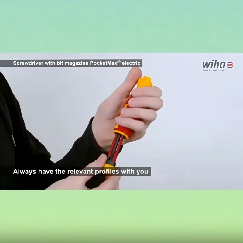 Wiha 45296 PocketMax VDE Screwdriver, 4-in-1 Multifunction Insulated Screwdriver with Bit Holder SlimBit Electric