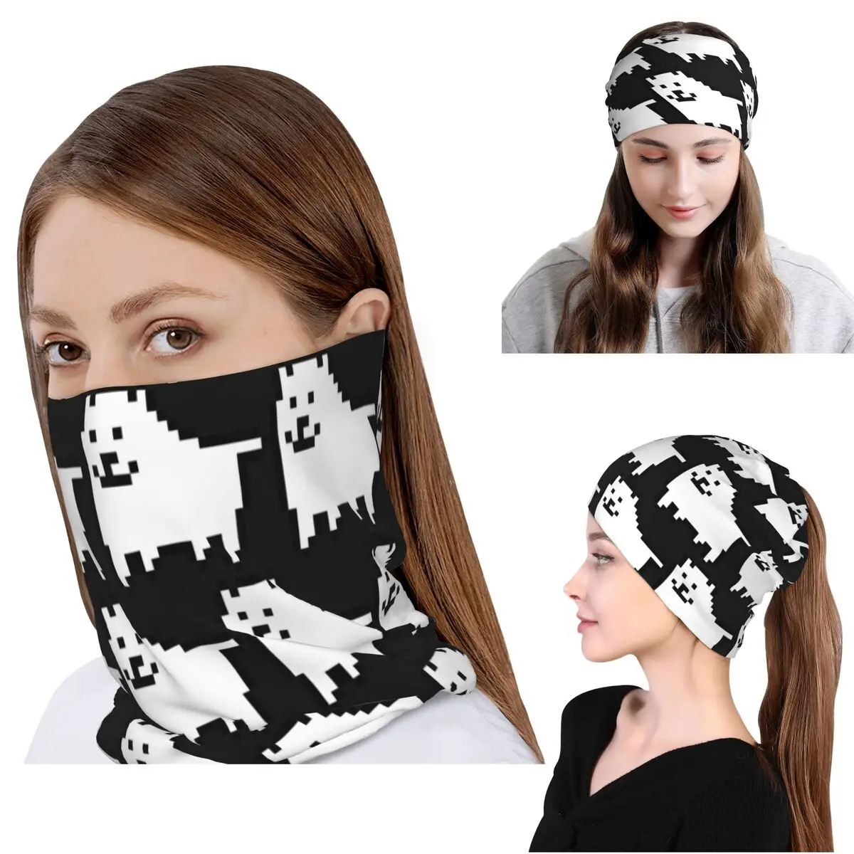 Annoying Dog In Space Undertale Toby Video Game Rpg Bandana Neck Gaiter Magic Scarf Face Mask Beanies Hat Unisex Adult Windproof