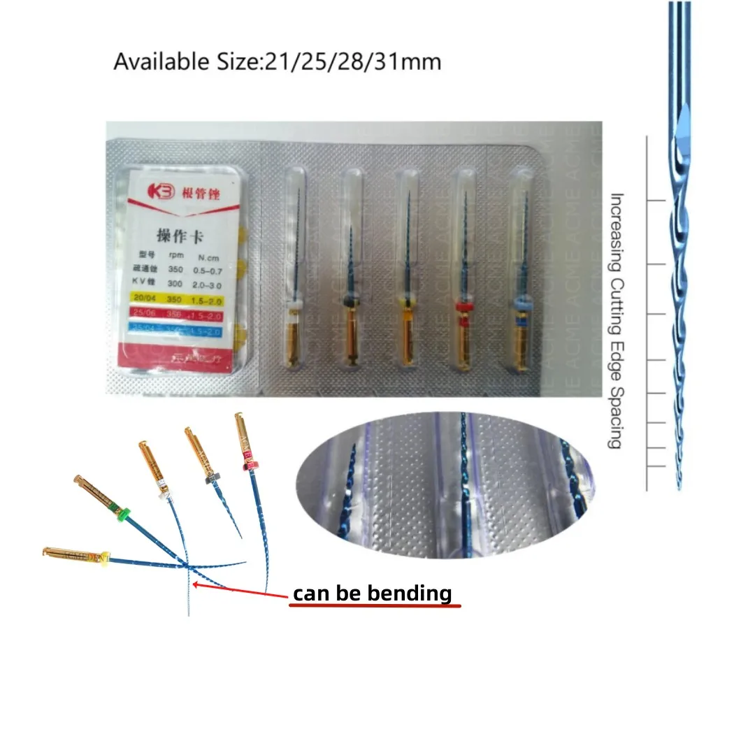 1 Card Dental File Nickel Titanium Root Canal System Files Thermal Activation K3