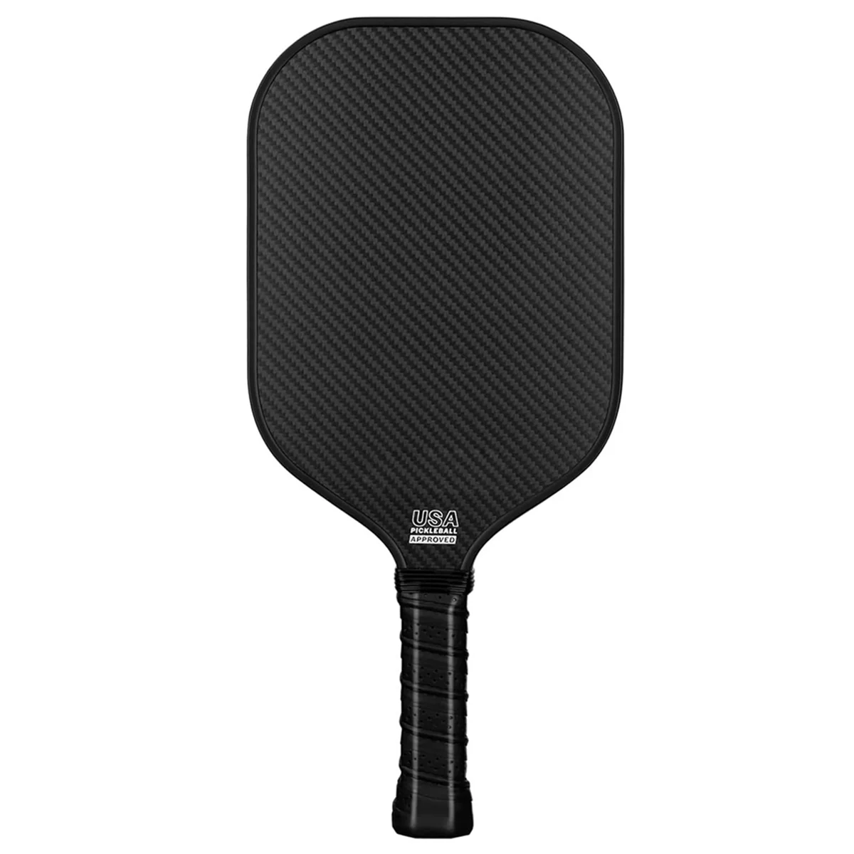 16MM Pickleball Paddle 3K Carbon Fiber Surface PP Honeycomb Core Enhanced Power Anti-Slip Hand Grip Paddle Black