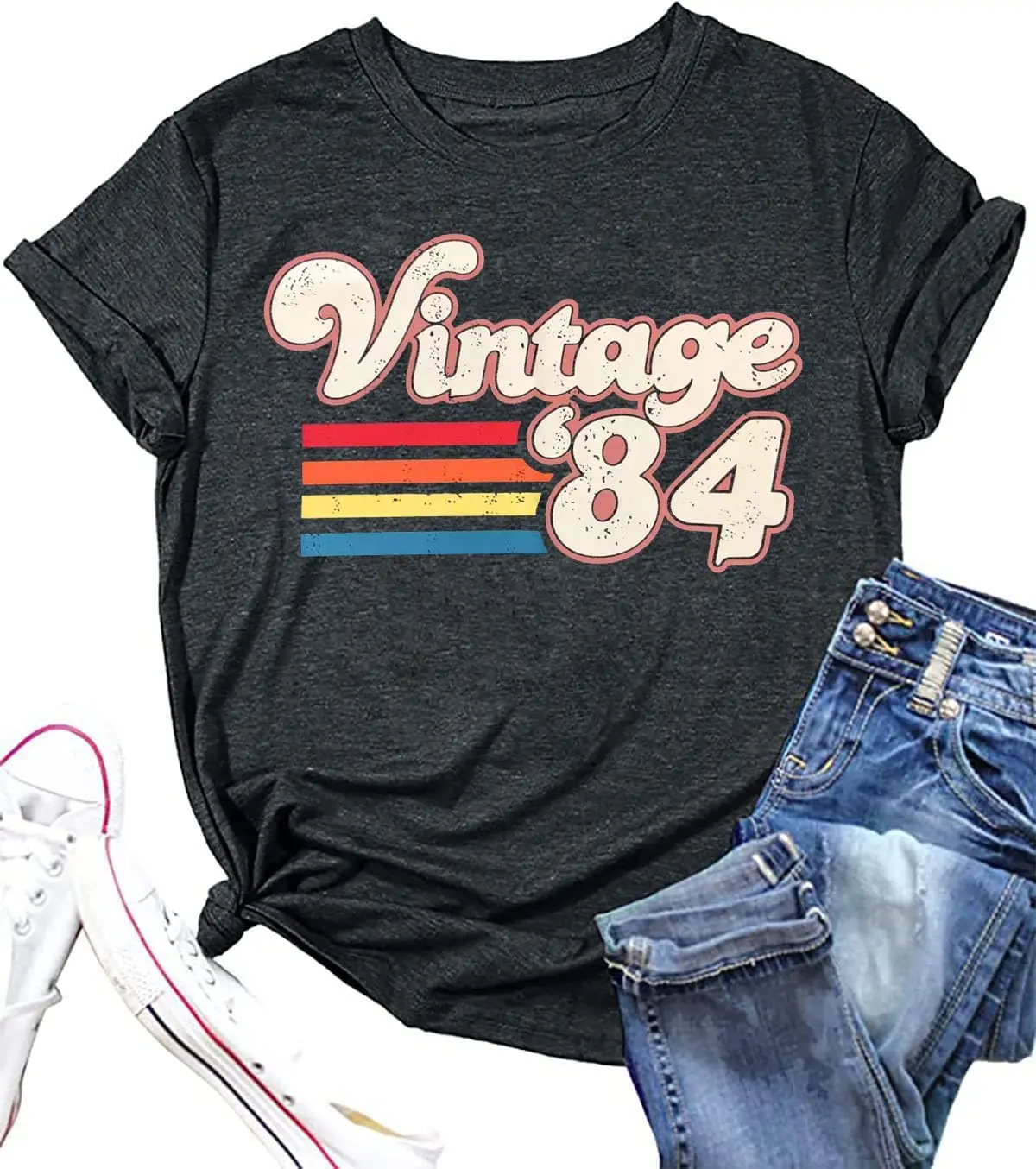 Women Vintage 1984 Shirt 40th Birthday Gift Forty Birthday Tshirt 40 Years of being Awesome Retro Birthday Tops funny Tshirt