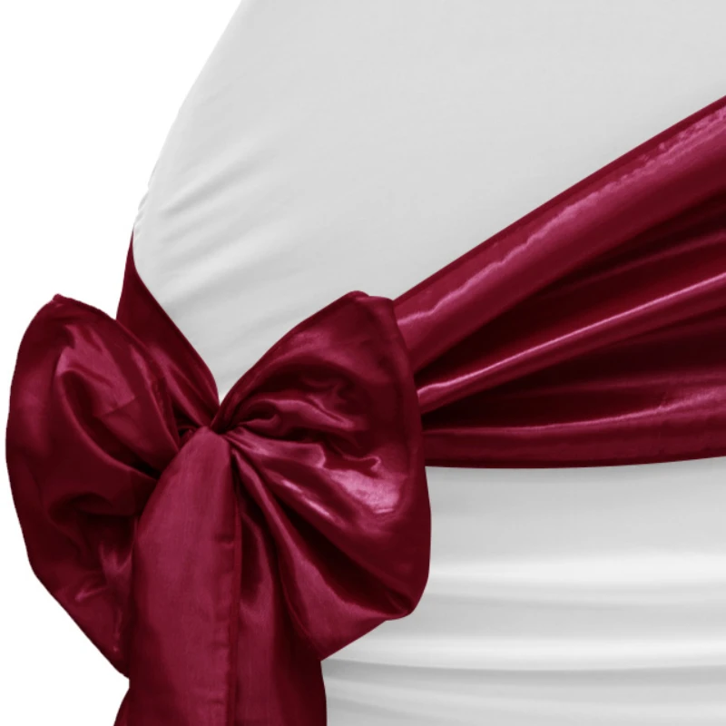 10pcs/lot Burgundy Chair Sash Wedding Chair Decoration Satin Material Cover Party Decoration Birthday Chair Sash 15*275CM