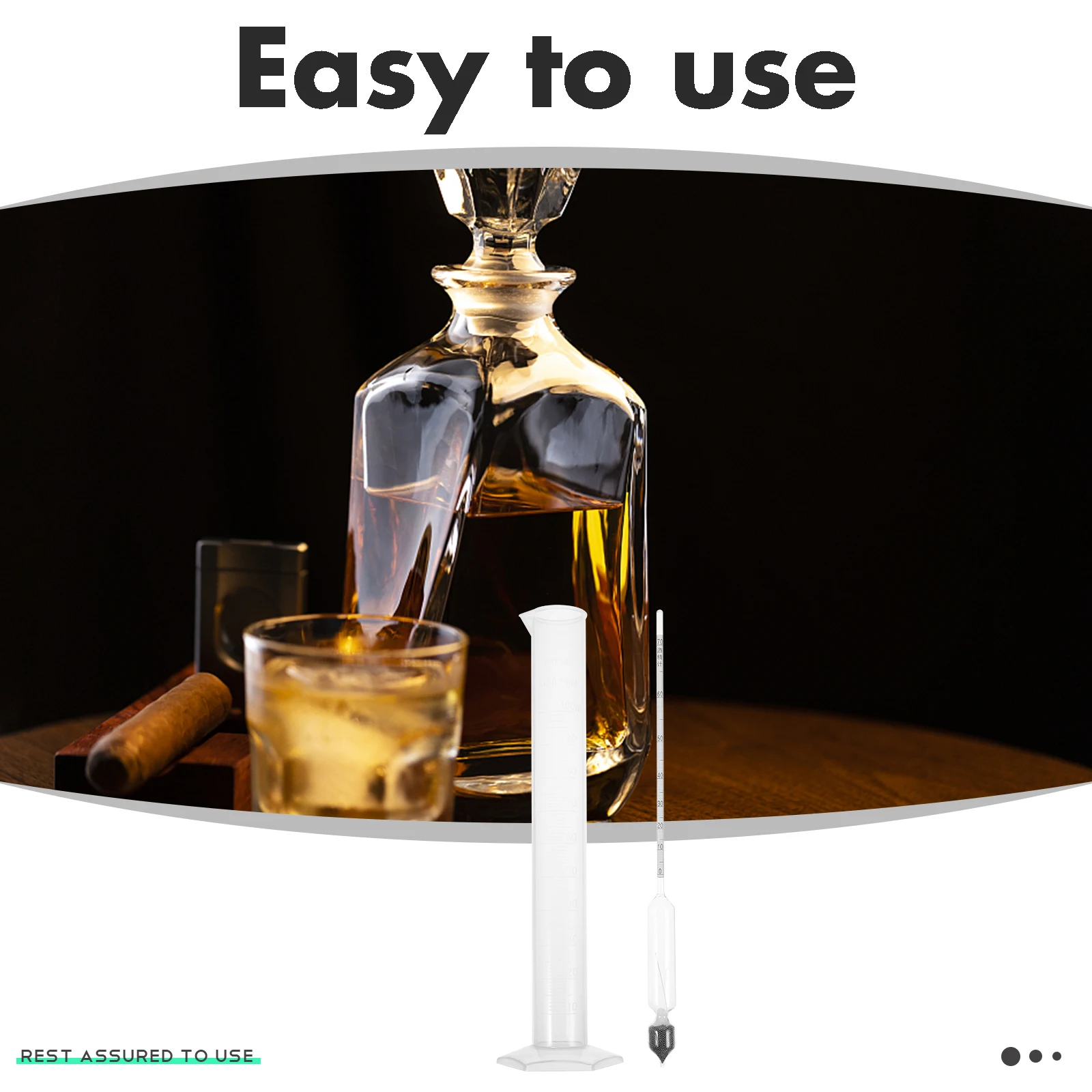 

1 set 1 Set Reusable Alcohol Meter Kit Glass Hydrometer Graduated Cylinder For Home Brewing Beer Wine Cider Fermentation Testing