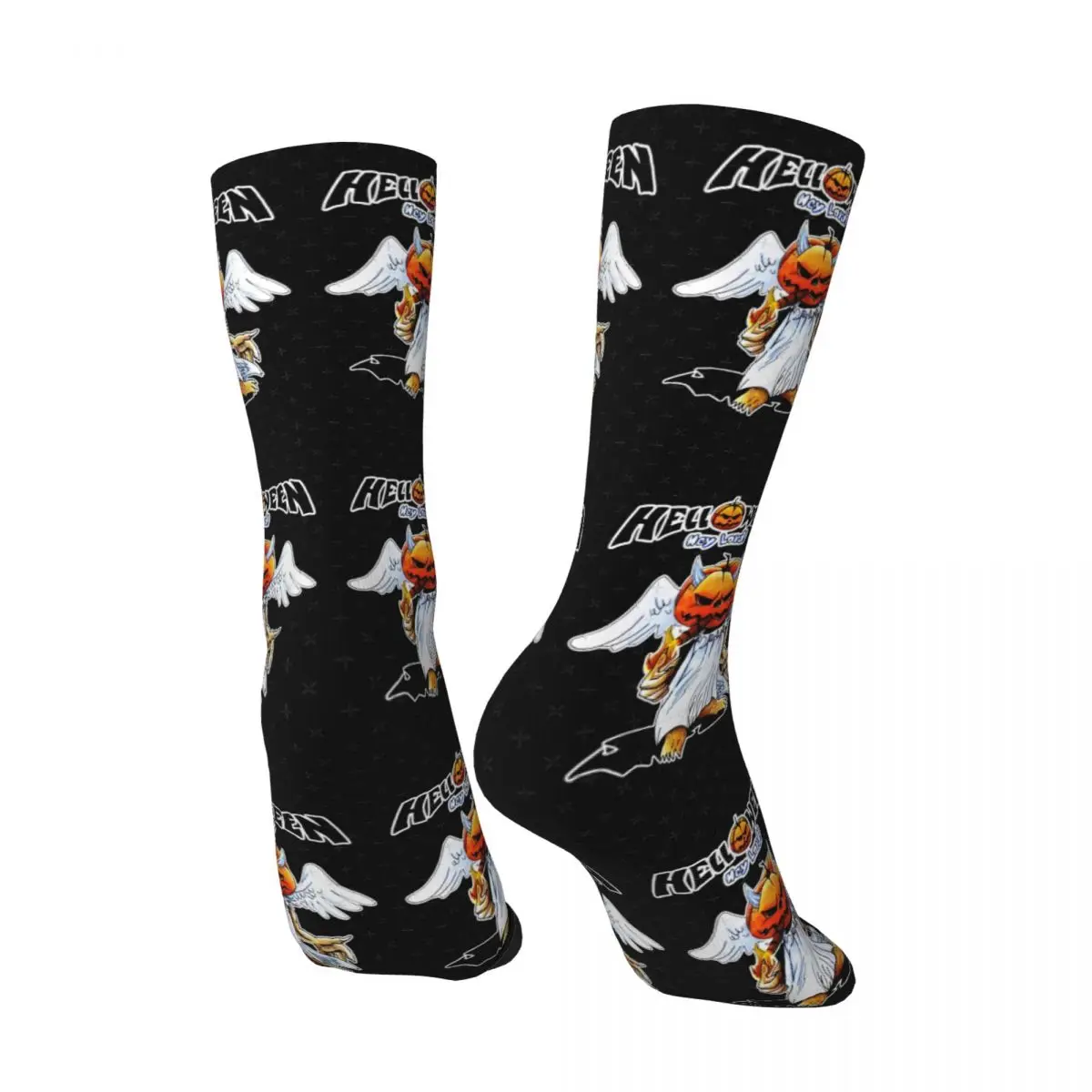 Helloween Is A Power-Chaussettes gothiques à motif métallique pour hommes et femmes, chaussettes coordonnantes, chaussettes de sport de course, chaussettes douces moyennes, automne