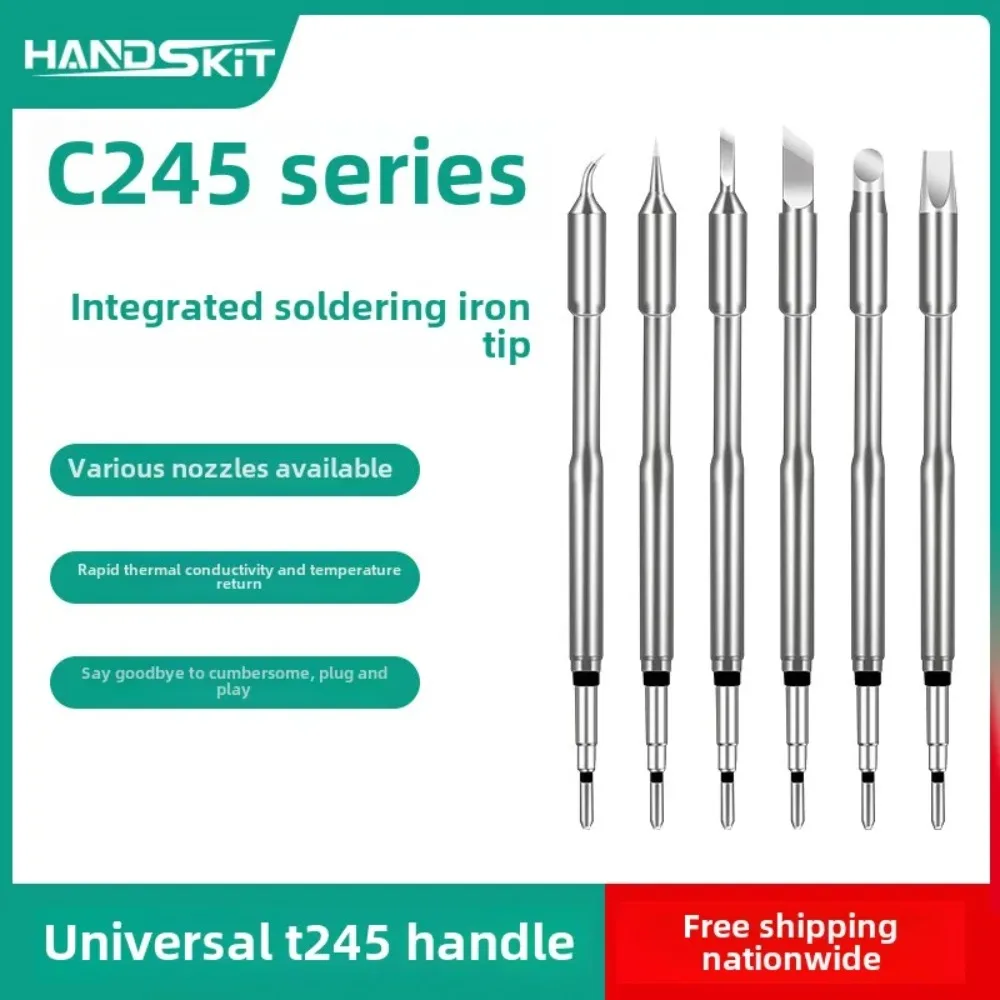 C245 testa per saldatore stazione di saldatura universale ad alta potenza T245 manico a punta testa piatta riscaldamento punta di saldatura integrata