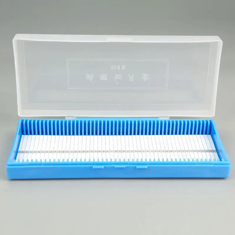 Plastic Microscope Glass Slide Box 50PCS Pathological Biological Slices Storage Case Holder for Prepared Slides