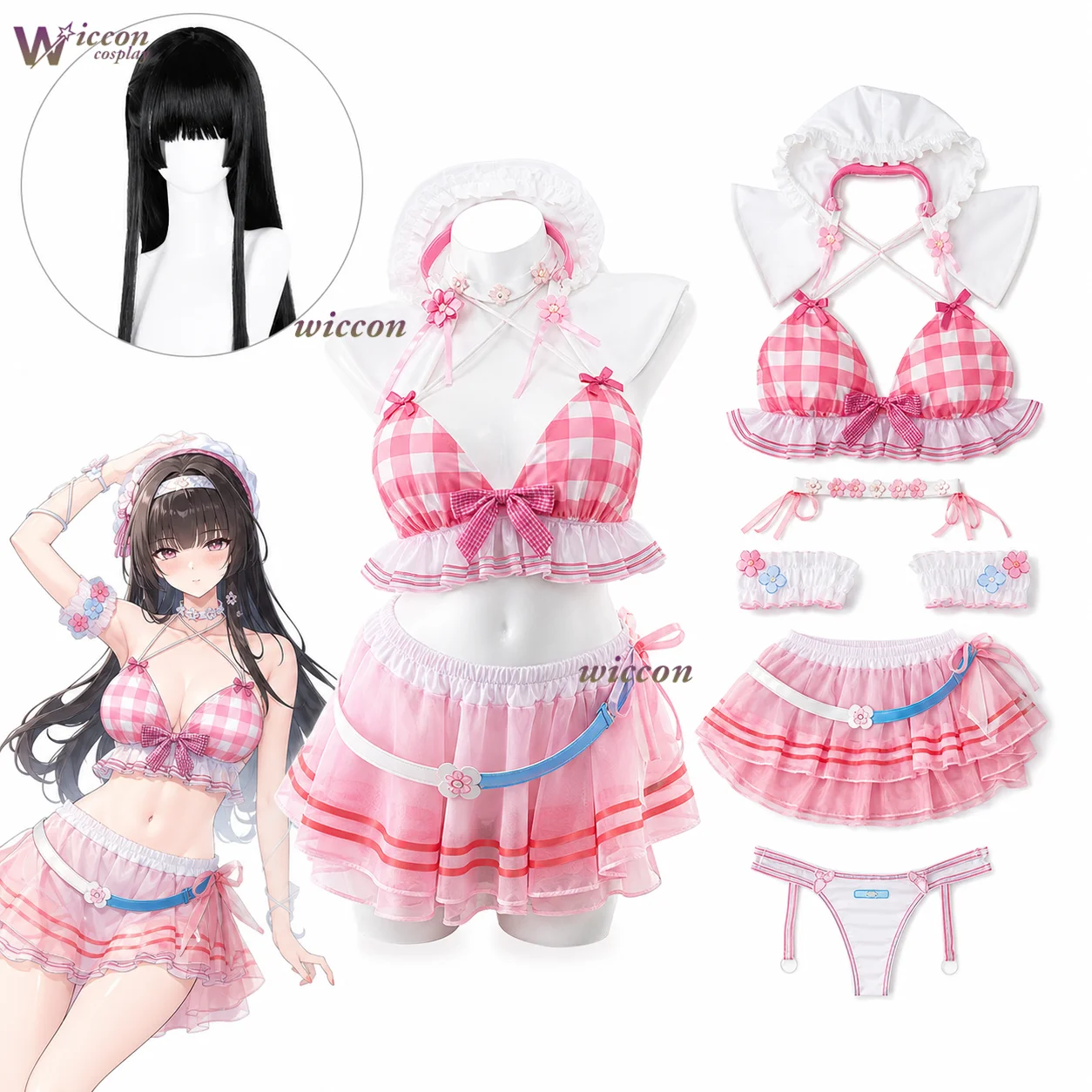 Cos Room Wuthering Waves Chisaki Maillot de bain d'été, Costume de cosplay, Tenue de plage complète de personnage de jeu, Comic Con, Fête à la piscine, Halloween