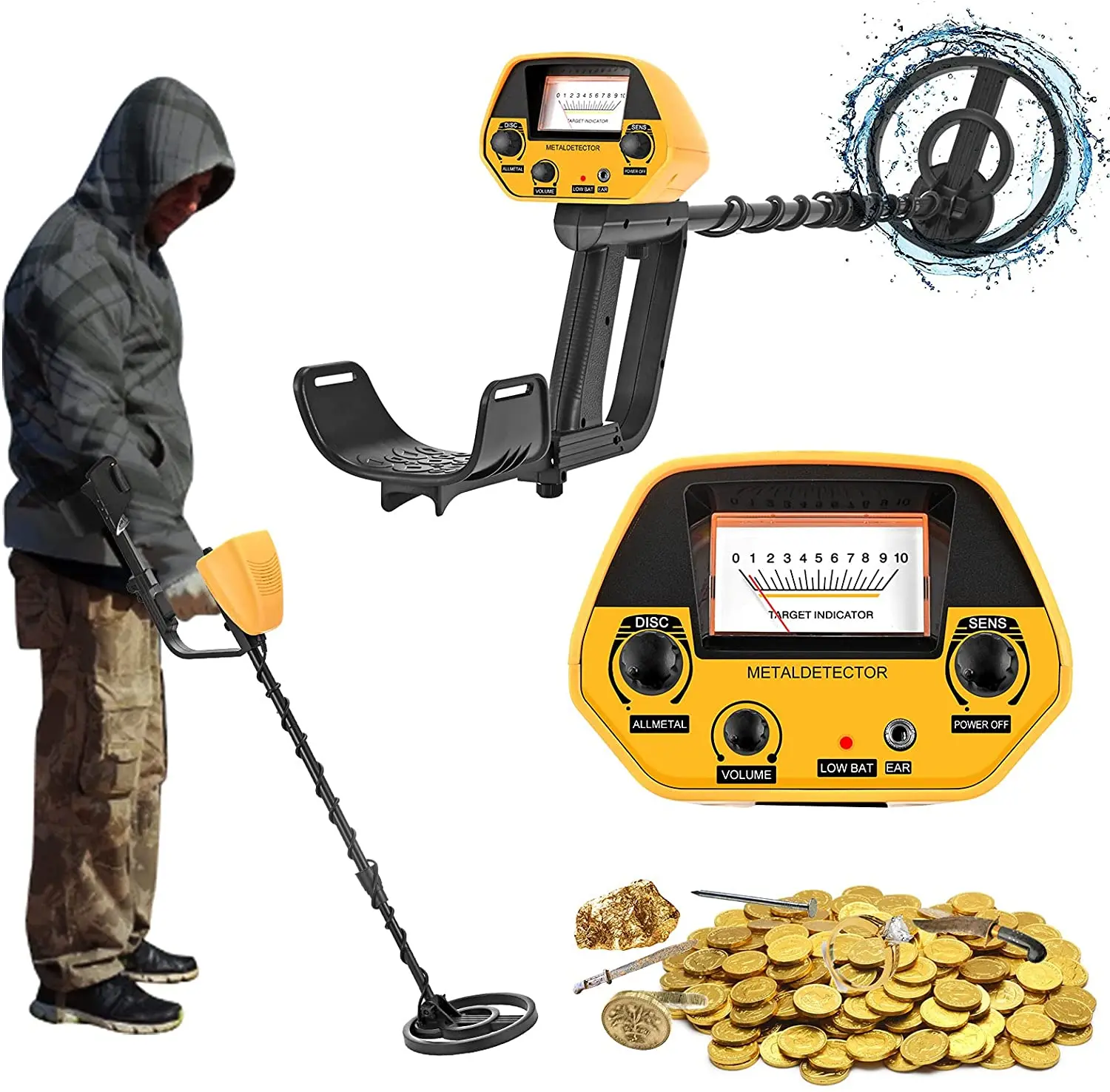 

Underground Metal Detector GTX5030 Waterproof for Adults & Kids Metal Detector High Accuracy with LCD Display