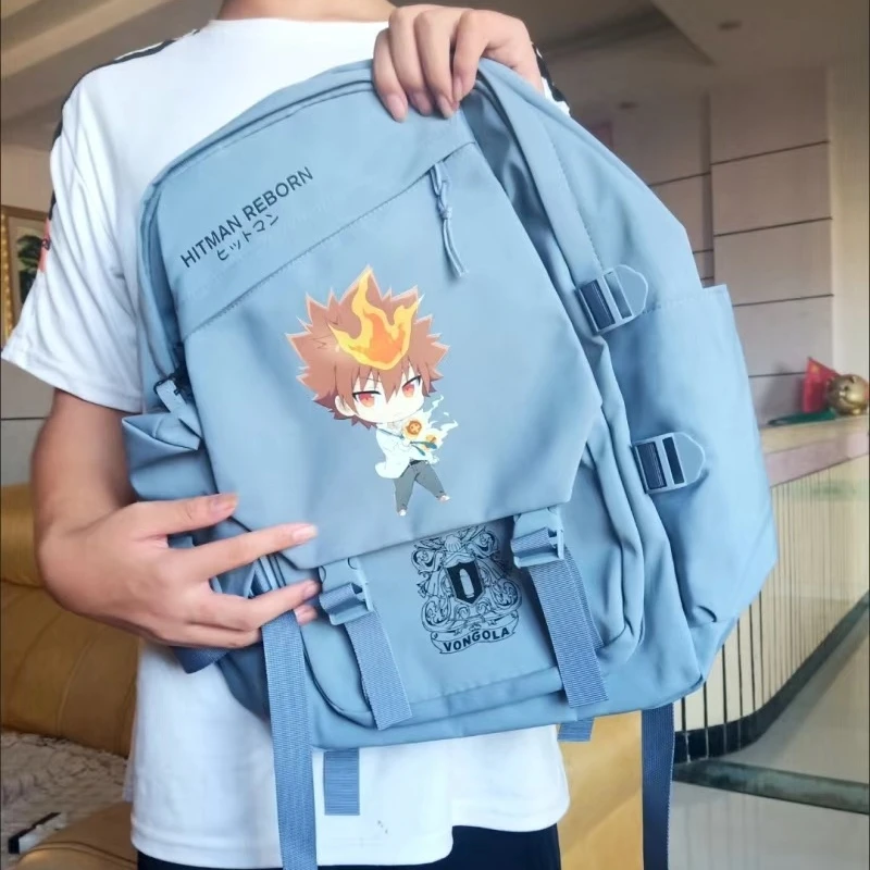 Home Teacher HITMAN REBORN Surrounding Q-Edition Schoolbag Campus Boys and Girls Backpack for Primary and Secondary School Stude