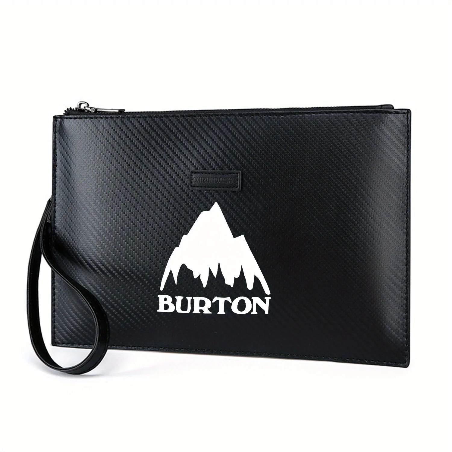 White mountain and letters Burton logo Elegant Printed PU Men's Handbag Fashionable and Practical for Everyday Carry