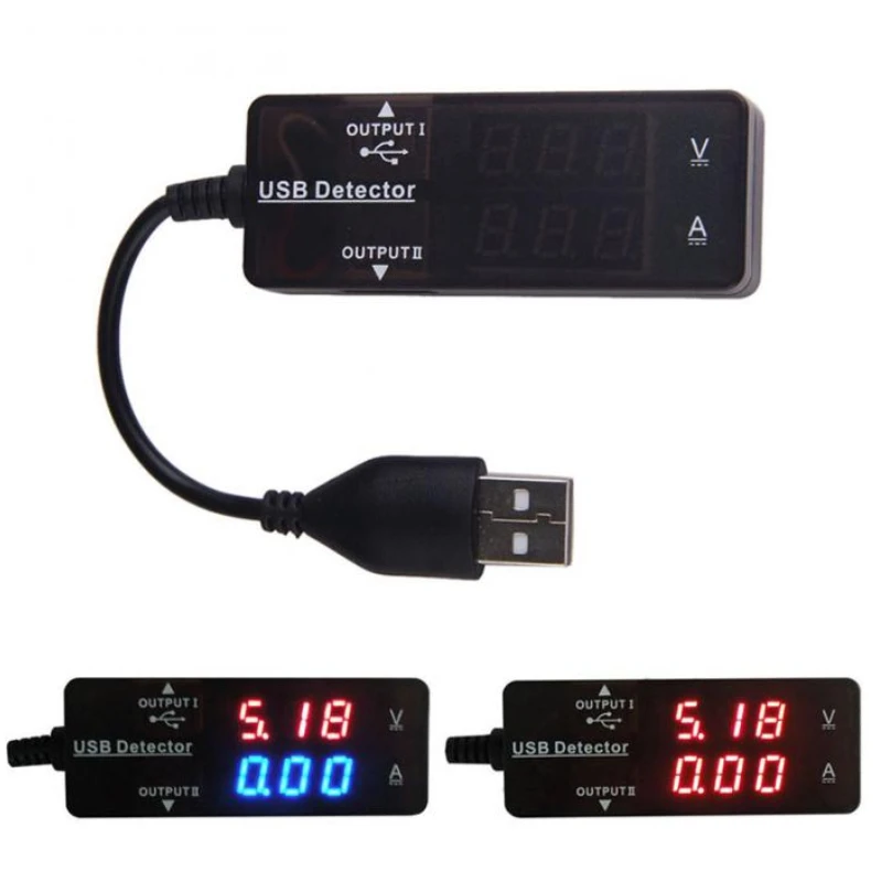 

LED Digital USB Detector Voltage and Current Tester Dual Ports for Cell Phone Tablet Power Bank Charger Tester Meter