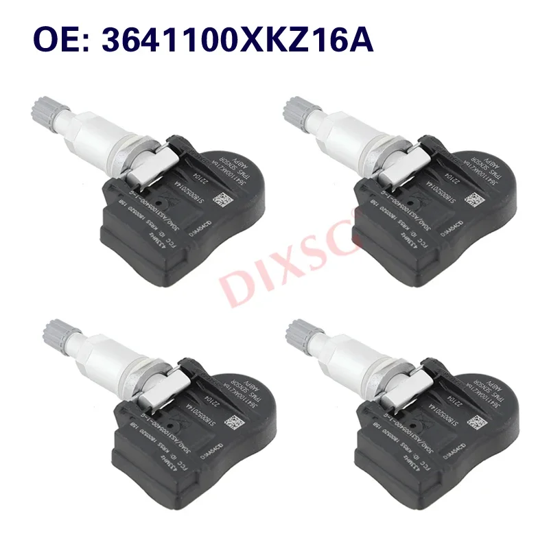 4Pcs TPMS Sensor 3641100AKZ16A Tire Pressure Monitor Sensor 3641100AKZ16A For Great Wall Harvard H5 H6 Wingle5 433Mhz