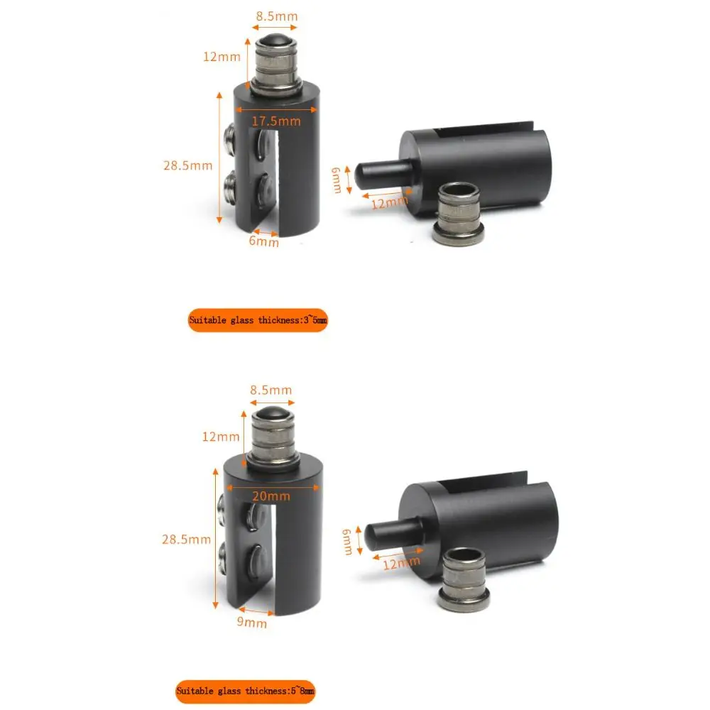 2 Buah Engsel Pintu Kaca Kapasitas Penahan Beban Kuat Engsel Kaca Silinder Poros Halus Cocok untuk Tembaga 3-8Mm