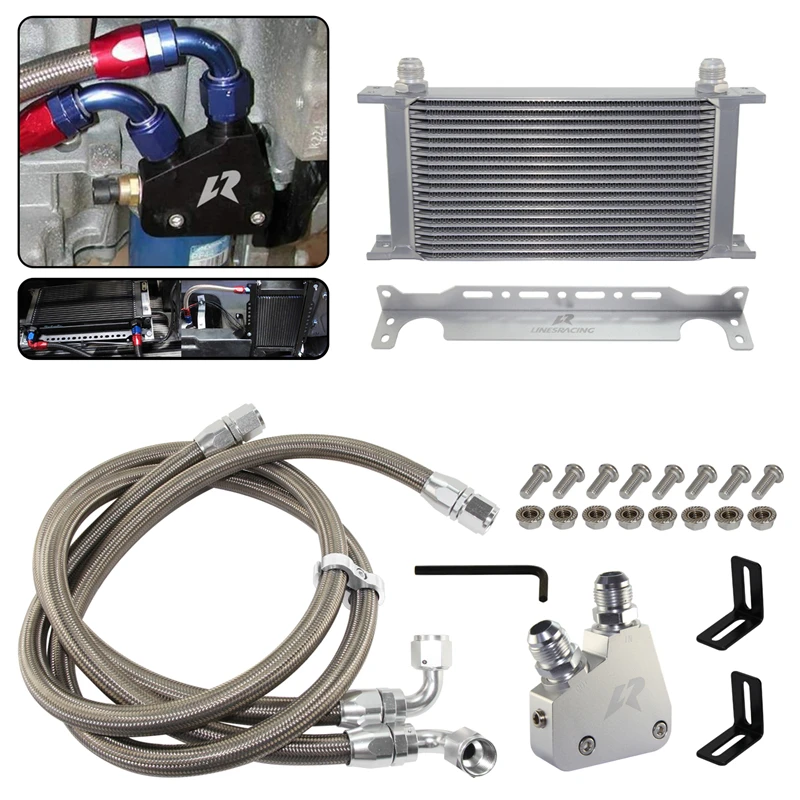 19/22/25 Row Oil Cooler Kit for Cadillac CTS-V 04-06 Corvette C5 97-04 C6 05-13 C7 14-19 Camaro Firebird 98-02 LS1 LS2 LS3 LS6