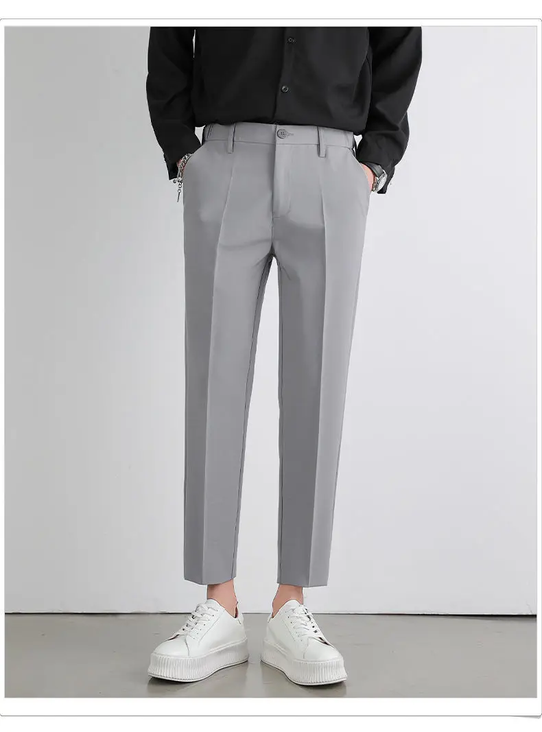 Pantalon de costume pour hommes, nouveau Style, droit, polyvalent, décontracté, Slim, Style coréen, 