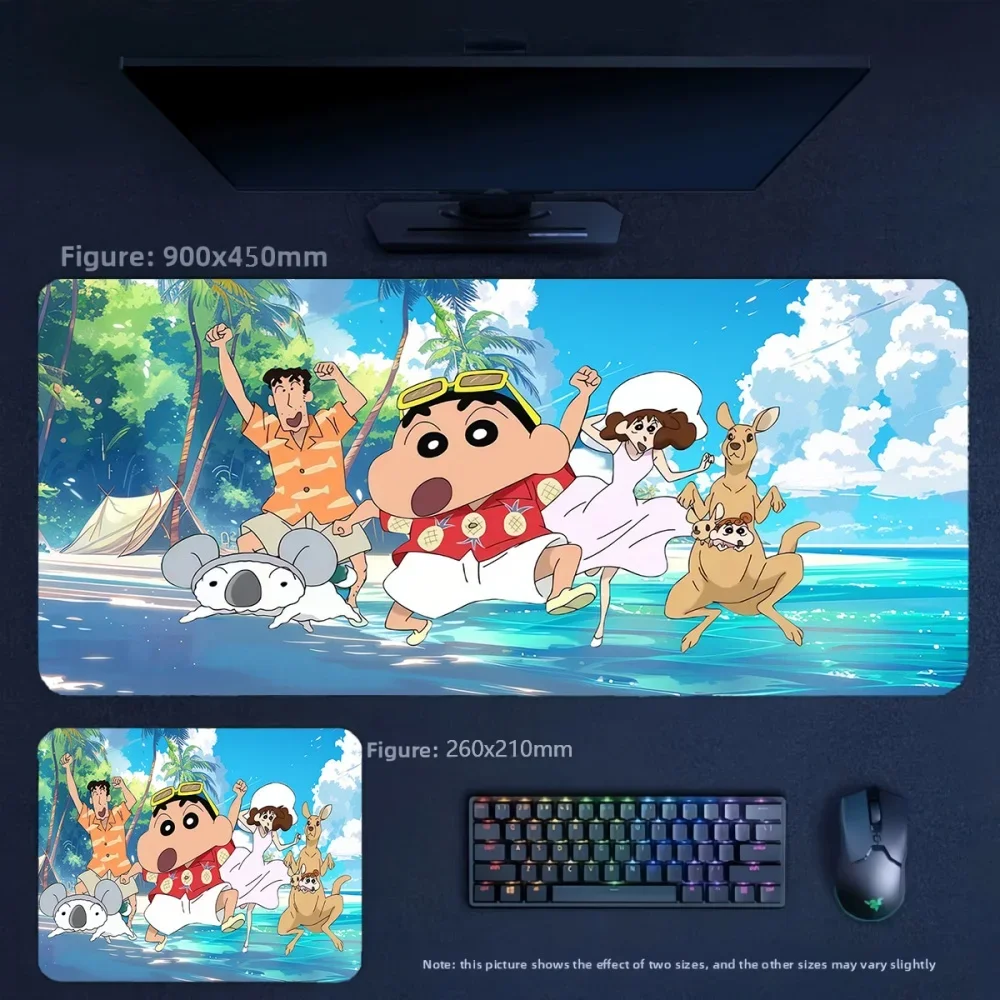 Animation Precision Edging High-quality Leather Anti Slip Table Mat Crayon Shin-chan and His Friends Leather Non-slip Mouse Pad