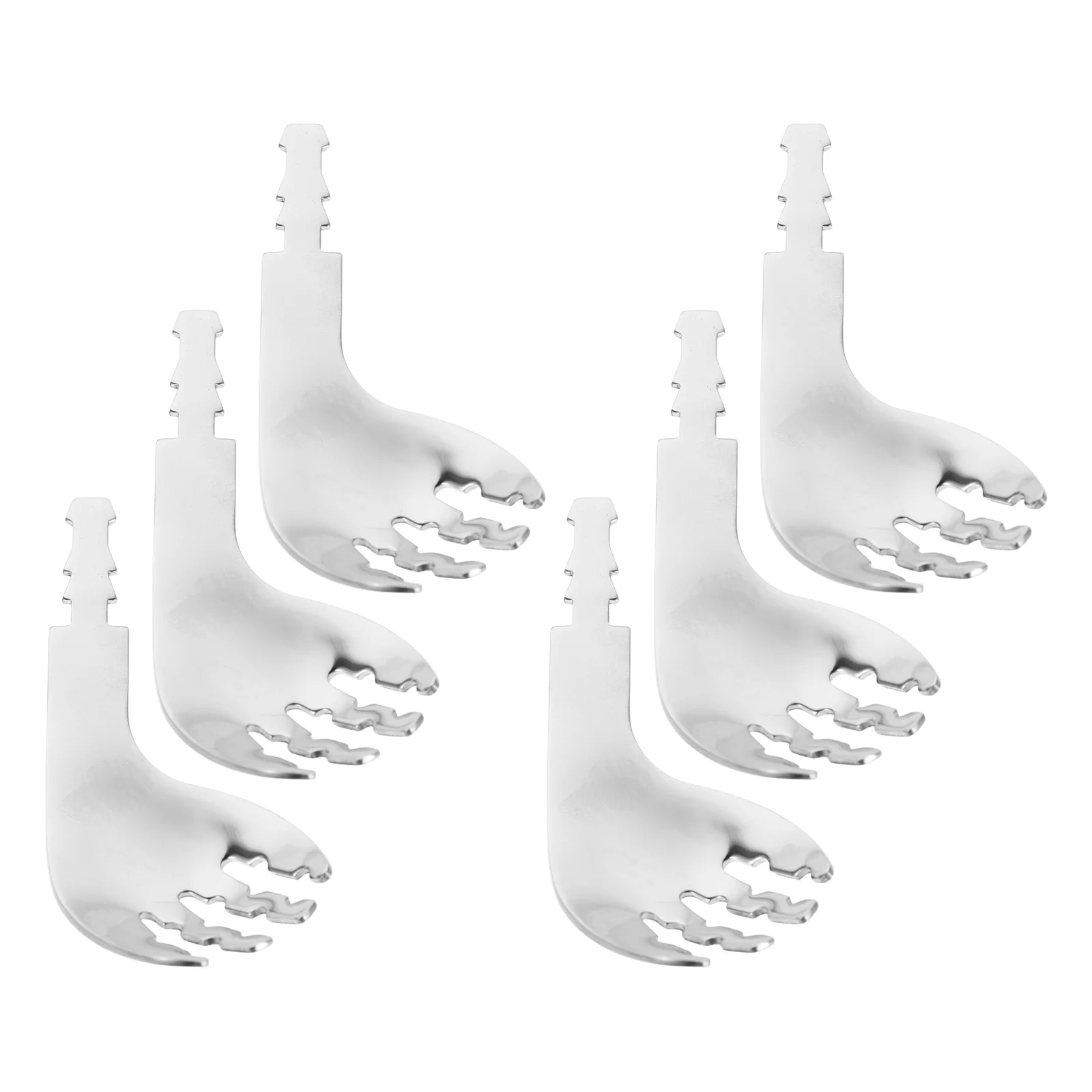 

6Pcs Adaptive Spork Head Stainless Steel Detachable Replacement Part for Daily Meals Daycare Hygienic Repeated Use