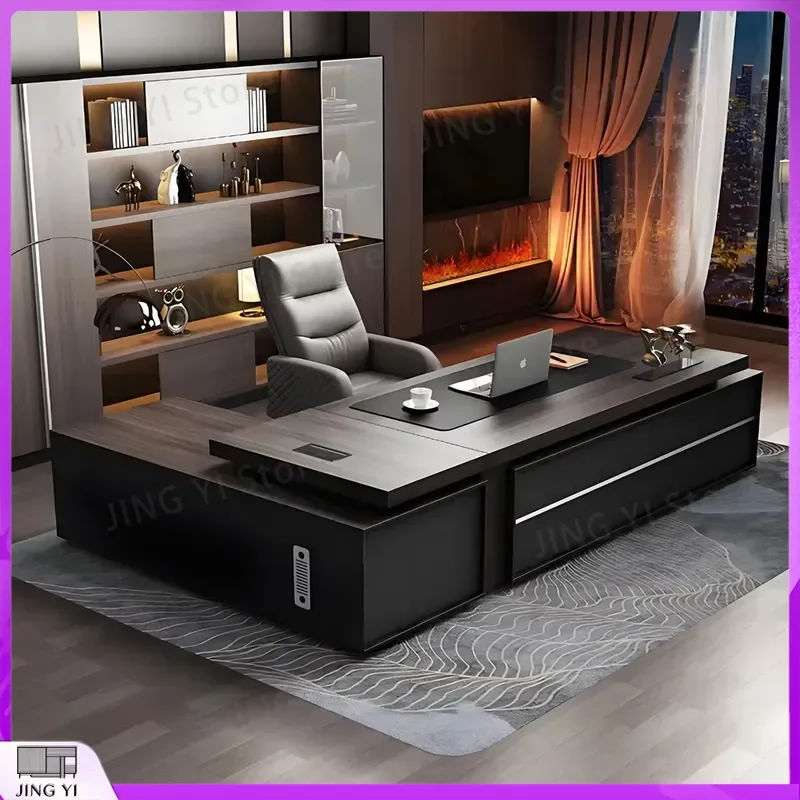 L-Shaped Modular Executive Office Desk Heavy Duty Workstation for Business Professionals Ergonomic Computer Desk Industrial