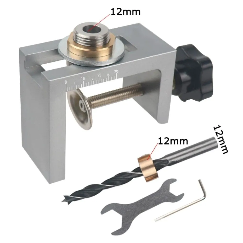 

6/8/10/12mm Size Doweling Jig Kit Hole Expanding Effective Drilling Pocket Hole Jig Punching Tool Locator Cabinet Door Rebounder