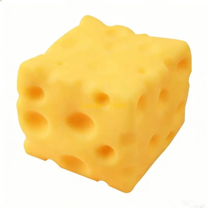 Y4QA Large Square Fake Cheese Stress Relief Squeeze Toy For Classroom Kids And Adults