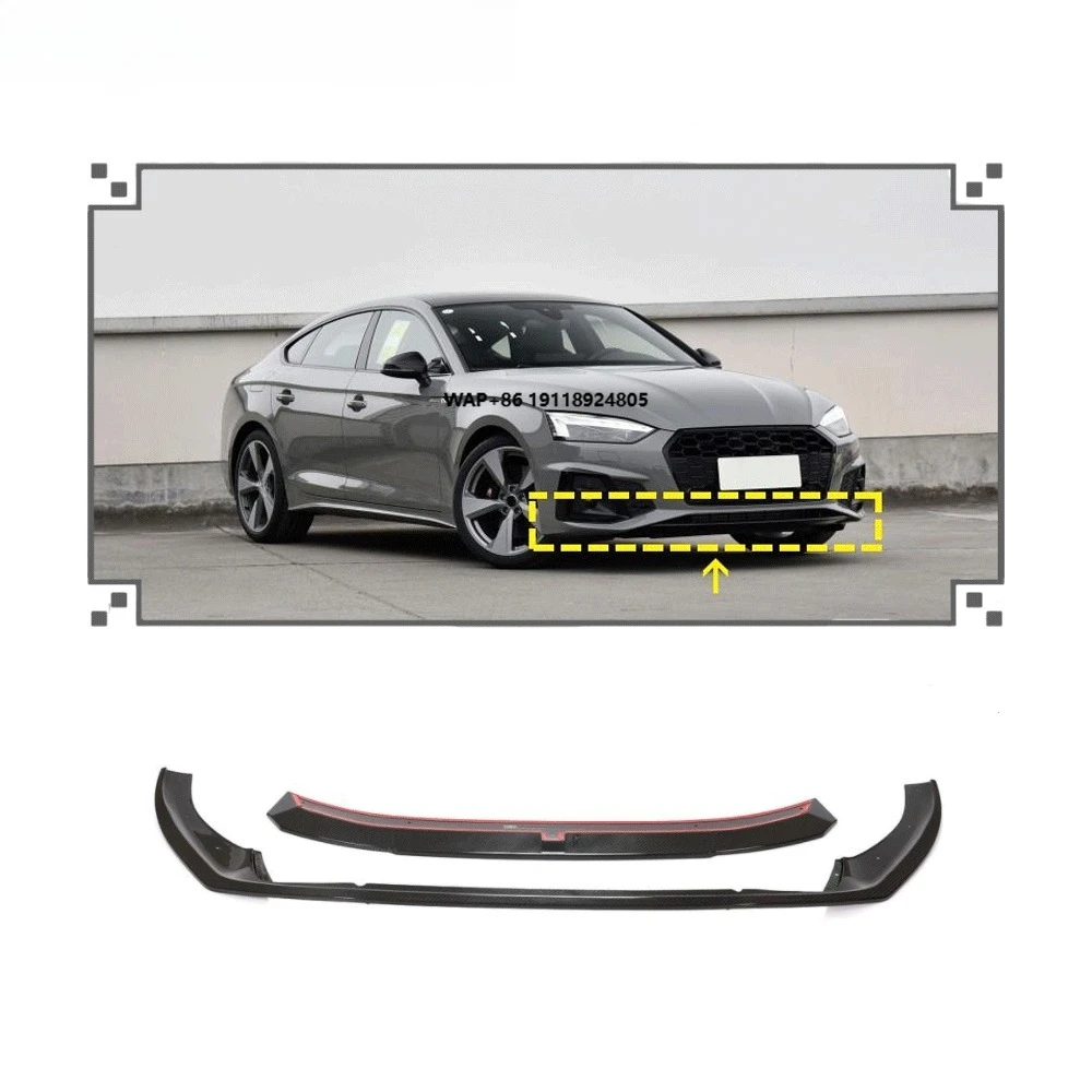 

Aero Body Kit Dry Carbon Fiber S5 Car Front Bumper Lip for S5 B9 A5 SLINE Sportback 4-Door 2020 2021