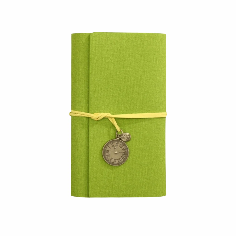 Stationery A6 Journal Notebook 6 Ring Retro Clock Pendant Loose Leaf Binder Refillable Vintage Pocket Planner Students