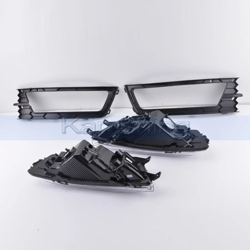 CAPQX For Skoda Rapid 2014 2015 2016 2017 2018 Front Bumper Fog Light Fog Lamp Frame Cover with Cable Wiring Harness Assembly