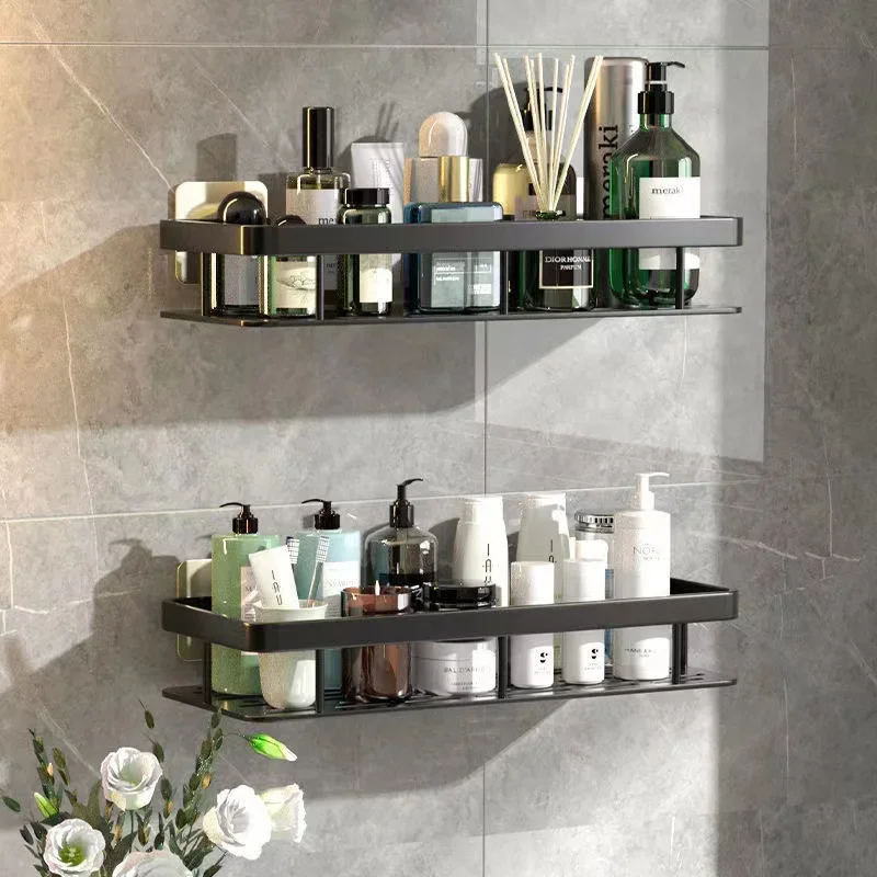 Bathroom Shelf Aluminum Alloy Shampoo Rack Kitchen  Organizer Shelves No Drill Corner Shelf Bathroom Accessories Kitchen shelves