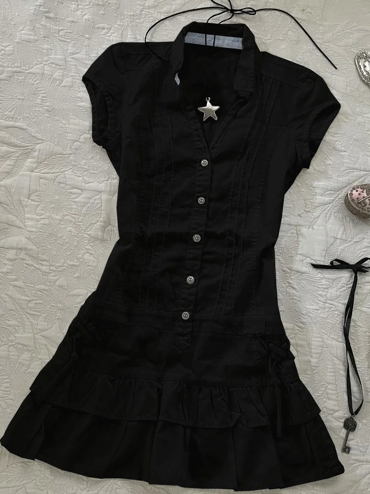 Original Vintage Bla Waist-Cinching irt Dr Design Sensation Small ence Slimming A-Line Skirt Polyester Fiber