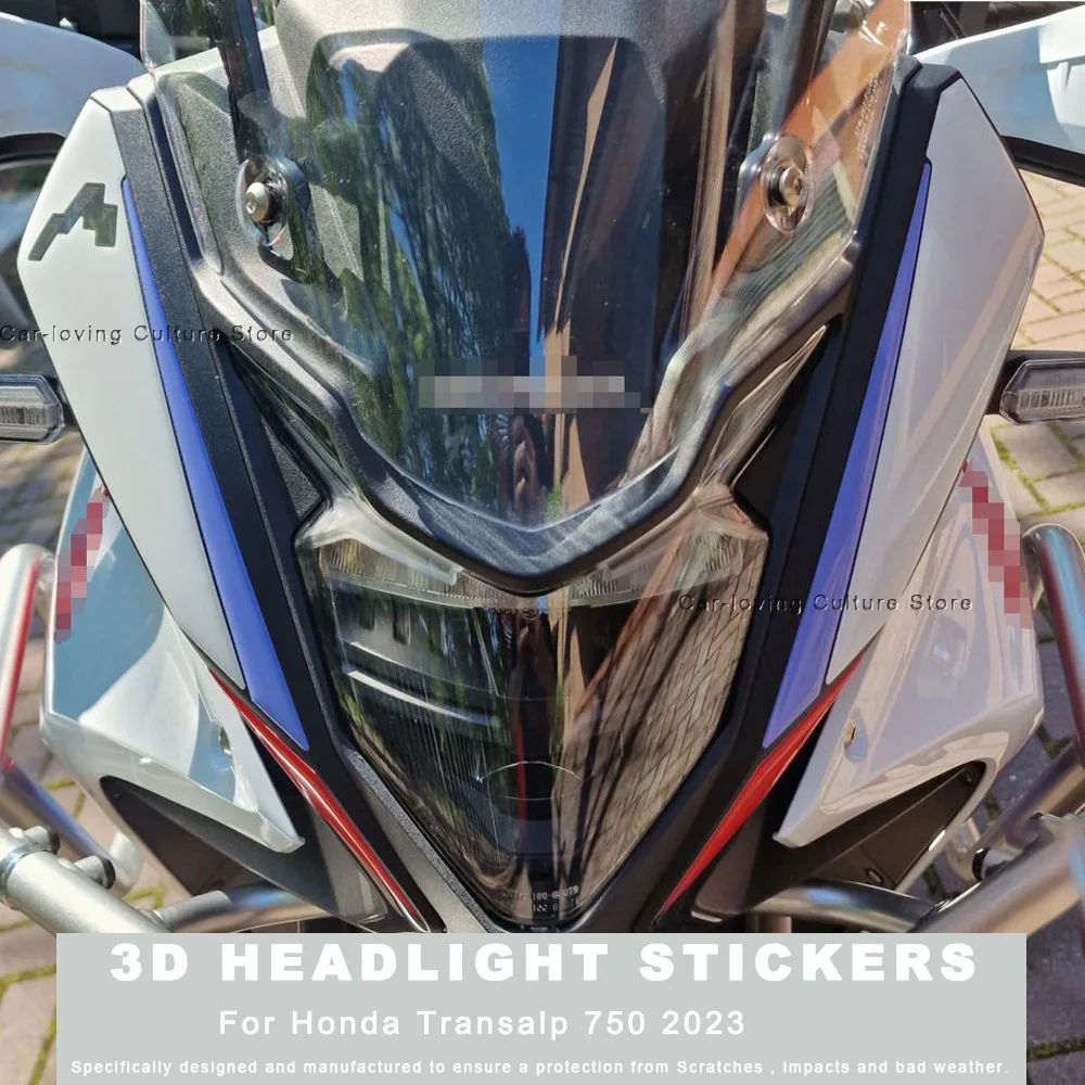 Waterproof Protective Sticker Motorcycle Headlight Sticker 3D Motorcycle Sticker For Transalp 750 2023