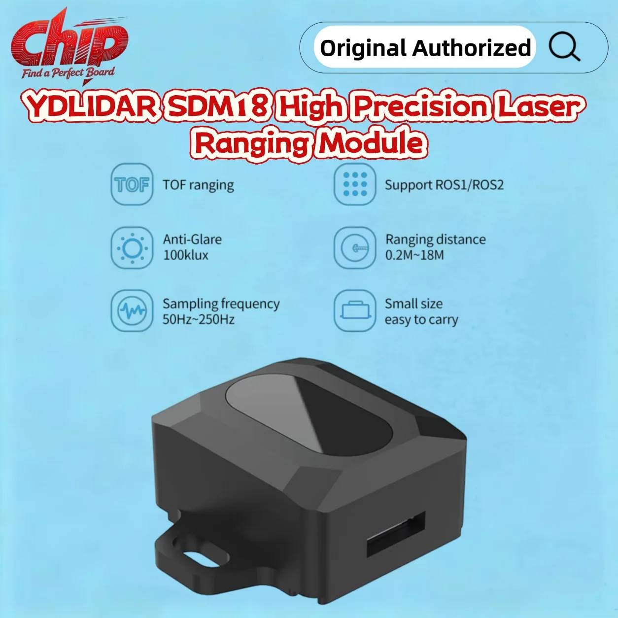 YDLIDAR SDM18 High Precision Laser Ranging Module TOF Range Anti-Glare Support ROS ROS2 Raspberry Pi Jetson Robotics