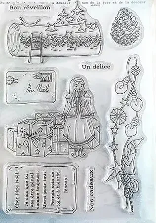 French Christmas Clear Stamp  For DIY Scrapbooking Seal Card Making A5105