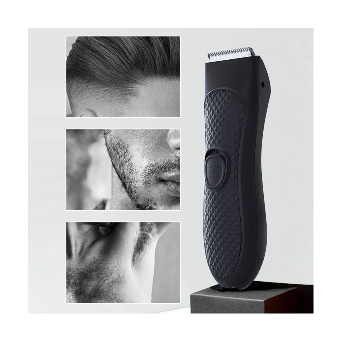 Men'S Electric Trimmer Groin Hair Trimmer Pubic Hair Removal Intimate Areas Body Epilator Rechargeable Shaver