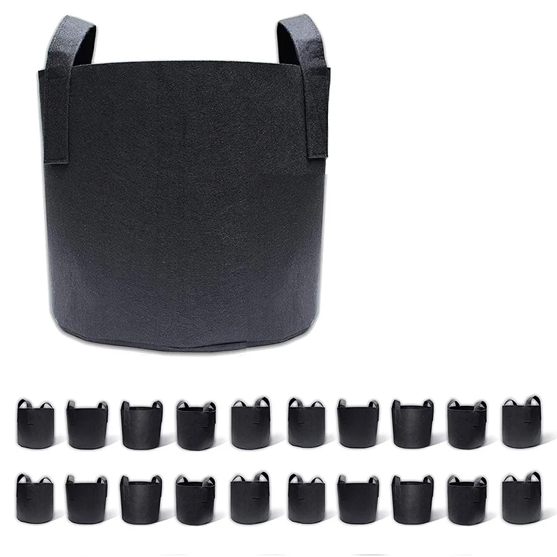 New 20-Pack 2 Gallon Grow Bags, Fabric Pots Container Aeration Fabric Pots with Handles, Pot for Plants