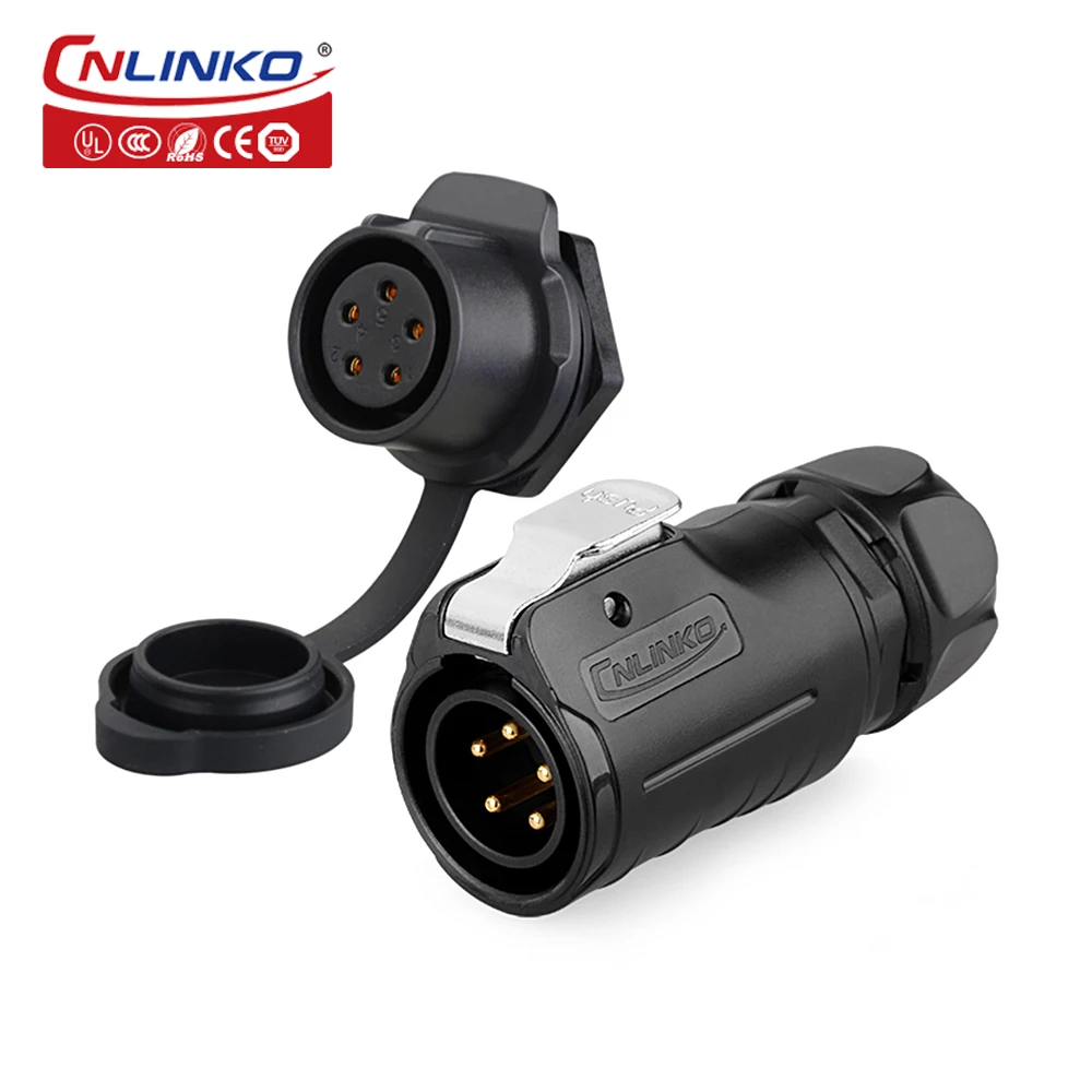 CNLINKO LP20 2/3/4/5/7/9/12 Pin Male to Female Cable Connector Waterproof IP68 PBT Plastic Wire Connector For LED Light Strips