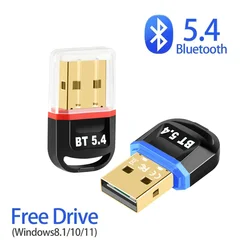 Bluetooth 5.4 Adapter for PC USB Bluetooth 5.3 Dongle Bluetooth Receiver for Speaker Wireless Mouse Keyboard Audio Transmitter