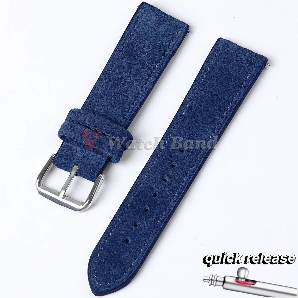 Wildleder Rindsleder Armband 18mm 19mm 20mm 22mm für Seiko für Huawei Uhr Gt2/3/4 Vintage handgemachte Nähte Vintage Wildleder Armband
