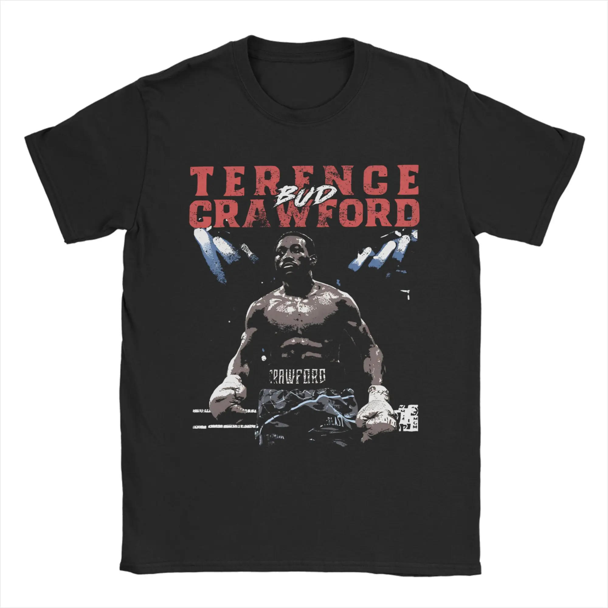 Terence Crawford Boxing Champ American Boxer Men's T Shirt Novelty Tees Short Sleeve Round Collar T-Shirts Cotton Graphic Tops